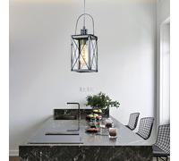 Rétro Pendule Plafonnier Lanterne Sommeil Chambre D'amis Chrome Luminaire Suspendu Projecteurs En Verre Eglo 49212E