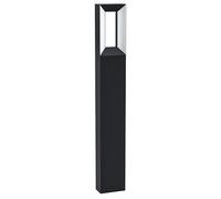 Eglo Lampe sur pied LED Riforano, lampadaire extérieur en fonte d’aluminium noir et plastique blanche, éclairage à 2 flammes, IP44