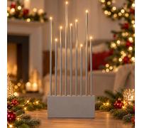 Eglo Lampe Sur Table Bougeoir LED Bois Gris Décoration Fenêtre Noël Avent