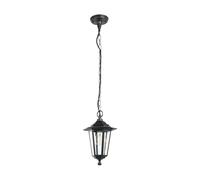 Eglo Lampe suspendue extérieure LATERNA 4, à flamme, lampe pendante en fonte d'aluminium et verre, couleur : noir, douille : E27, IP44