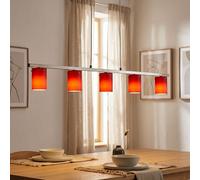 Suspension verre rouge chrome hall salon éclairage G9 5 flammes Eglo 88547 DRESS