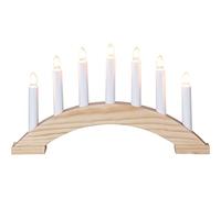 Eglo Lanterne de Noël avec 7 ampoules, chandelier de fenêtre en bois | naturel, arc lumineux avec câble, E10, blanc chaud