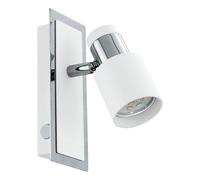 Spot DAVIDA GU10 1X4,6W en acier chrome et blanc 165x70mm