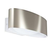 Applique MACCACARI LED 10W en aluminium et acier blanc et nickel mat 270x0x75mm
