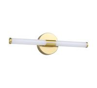 Eglo LED Applique miroir Ramola, lampe salle de bain, métal laiton et | plastique blanc, blanc chaud à froid, IP44, L 45 cm