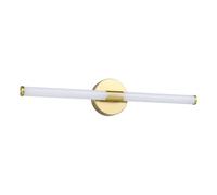 Eglo LED Applique miroir Ramola, lampe salle de bain, métal laiton et plastique blanc, blanc chaud-froid, IP44, L 60 cm