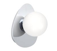 Eglo LED Applique murale Castrivido, lampe mur salle de bain, luminaire métal chrome et globe verre blanc, in mpoule G9 blanc chaud, IP44