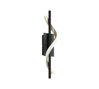 Eglo LED Applique murale Conaprato, lampe intérieure, spirale pour chambre | métal noir et laiton, blanc chaud-froid réglable via interrupteur