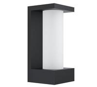 Eglo LED Applique Murale Extérieure Cividino, Luminaire Extérieur 1 Flamme | Applique LED en Aluminium Moulé Noir avec Verre Satiné Blanc, Lampe Extérieure LED Blanc Chaud, IP44