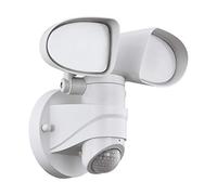 EGLO LED Applique murale extérieure Pagino, lampe extérieure à 2 flammes | applique avec détecteur de mouvement en plastique, couleur blanche, projecteur extérieur avec capteur, IP44