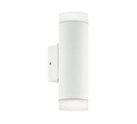 EGLO LED Applique murale extérieure Riga-LED, lampe extérieure 2 flammes | applique en acier galvanisé et plastique, couleur : blanc, IP44