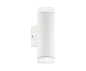 EGLO LED Applique murale extérieure Riga-LED, lampe extérieure 2 flammes | applique en acier galvanisé et plastique, couleur : blanc, IP44