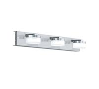 EGLO LED Applique murale Romendo 1, applique murale 3 flammes pour salle de | bain dimmable, lampe de salle d'eau en métal chromé et plastique satiné, LED pour pièce humide blanc chaud, IP44