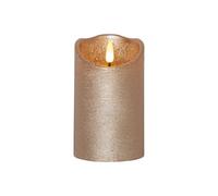 EGLO LED bougie, lumière de bougie vacillante avec fonction minuterie, déco | de Noël à piles avec flamme, bougie en cire véritable dorée, bougie électrique cire blanc chaud, 12,5 cm