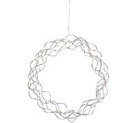 Eglo LED couronne lumineuse, décoration de fenêtre Noël en fil métallique | et plastique chromé, couronne de Noël éclairée, déco fenêtre salon, blanc chaud, Ø 30 cm, câble 350 cm