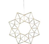 EGLO LED Couronne lumineuse pour fenêtre Edge, décoration de Noël en métal | couleur laiton, couronne étoile avec câble, décoration de fenêtre lumineuse, lumière blanc chaud, Ø 40 cm