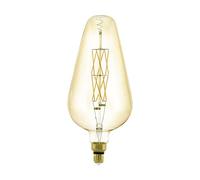 EGLO LED E27 dimmable, ampoule vintage ambre BIG SIZE Ø 16,6 cm, lampe LED | rétro, 8 W (équiv. 60 W), 806 lm, E27 LED blanc chaud 2100K, ampoule Edison, D165