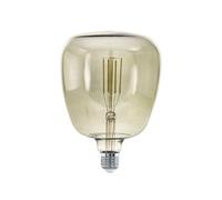Eglo LED E27 dimmable, Vintage Smoky bulb MID SIZE Ø 14 cm, LED lamp for retro lighting, 4 Watt (equivalent to 33 Watt), 380lm, E27 LED warm white, 3000 K, light source, Edison bulb, T140