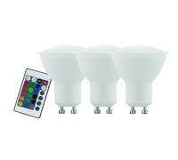 EGLO LED GU10 RGB-W dimmable 3-pack, 3 LED spots with RGB and warm white