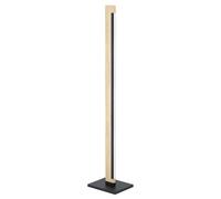 Lampadaire CAMACHO LED 19,5W en acier et bois noir et marron 75x20x1260mm