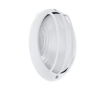 Eglo LED lampe de plafond extérieure Siones 1, plafonnier extérieur | applique murale en aluminium moulé blanc, verre structuré, luminaire extérieur blanc chaud, IP44
