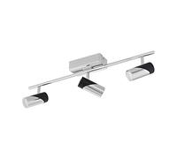 Eglo LED Plafonnier Bernedo, projecteur de plafond, aluminium, acier | chromé, noir, blanc chaud