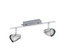 Spot CORBERA GU10 2X2,8W en acier et matière synthétique chrome 390x70mm