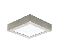 Eglo LED Plafonnier Fueva 1, lampe de plafond 1 flamme, matériau : fonte | métallique, plastique, couleur : nickel mat, blanc, dimensions : 17x17 cm, lumière blanc chaud