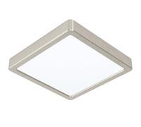 Eglo LED Plafonnier Fueva 5, L x l 21 cm, applique 1 flamme en acier avec | surface lumineuse en plastique, lampe de plafond nickel mat, blanc, lampe LED d’appoint blanc neutre