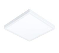 Eglo LED Plafonnier Fueva 5, L x l 28,5 cm, lampe de plafond 1 flamme | lampe de salle de bain en acier avec surface lumineuse en plastique blanc, lampe LED d'ambiance blanc chaud, IP44