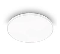 EGLO LED Plafonnier Kaoki, luminaire en saillie à flamme avec | rétro-éclairage, lampe de plafond en acier et en plastique en blanc, lampe en saillie LED blanc neutre, Ø 31,5 cm