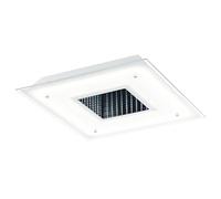EGLO LED Plafonnier Licosa, lampe de plafond, acier blanc, verre, film | blanc, clair blanc chaud