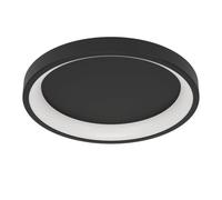 Eglo LED Plafonnier Loretello-Z, Luminaire plafond moderne | Plafonnier dimmable acier noir, plastique blanc, RGB, blanc chaud-froid