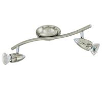 Spot MAGNUM-LED GU10 2X2,8W en acier nickel mat et chrome 330x105mm