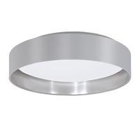 EGLO LED Plafonnier Maserlo, lampe textile 1 flamme, matériaux : acier | tissu, plastique, couleurs : gris, argent, blanc, Ø : 40,5 cm