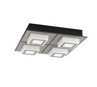 Applique/Plafonnier MASIANO 1 LED 4X3,3W en aluminium et acier noir 250x250x55mm