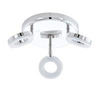 EGLO LED Plafonnier Oderzo 1, spot de plafond, plastique, acier chromé | plastique blanc blanc chaud