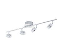 Eglo LED Plafonnier Sarolo, projecteur de plafond, acier inoxydable chromé | plastique transparent blanc chaud