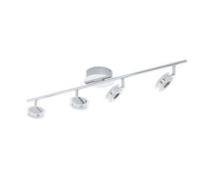 Eglo LED Plafonnier Sarolo, projecteur de plafond, acier inoxydable chromé | plastique transparent blanc chaud