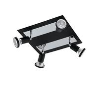 Eglo LED Plafonnier Sarria, lampe de plafond 4 flammes, spot en métal, lampe de salon noire et chrome, spots avec ampoules GU10, lumière blanc chaud