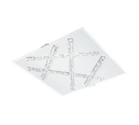 Eglo LED Plafonnier Sorrenta, luminaire de plafond, acier blanc, verre