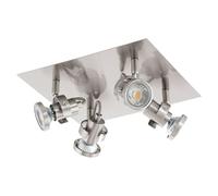 Spot TUKON GU10 4X3W en acier nickel mat 240x0x260mm