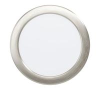 Eglo LED spot encastrable Fueva 5, Ø 16,6 cm, spot LED en acier avec surface lumineuse en plastique, encastré nickel mat, blanc, spot LED plat, faible profondeur 26 mm, blanc chaud