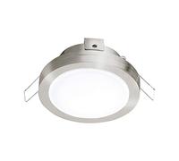 EGLO LED Spot encastrable Pineda 1, projecteur LED en acier et plastique | luminaire encastré LED nickel mat, blanc, spot salle de bain IP44, Ø 8,2 cm