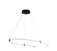 Eglo LED Suspension Alamedilla, lampe suspendue 1 flamme, suspension en | acier et plastique, lampe de table à manger noire et blanche, lampe de salon suspendue, L 98 cm