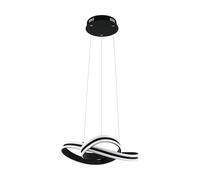 Eglo LED Suspension Corredera, lampe suspendue 2 flammes, luminaire suspendu en acier et plastique, lampe de table à manger noire et blanche, lampe de salon suspendue, lumière blanc chaud