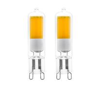 Eglo Lot de 2 ampoules à broche LED G9, lampes crayon, 2 watts chacune (équivalent 20 watts), 200 lumens, blanc chaud, 3000 Kelvin, Ø 1,5 cm