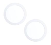 Eglo Lot de 2 spots LED encastrables Fueva 1, Ø 22,5 cm, jeu de lampes à encastrer en fonte de métal et plastique, luminaires plafond plats en blanc, blanc neutre