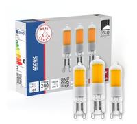 Eglo Lot de 3 ampoules à broche LED G9, lampes crayon, 2 watts chacune (équivalent 25 watts), blanc neutre, 4000 Kelvin, Ø 1,5 cm