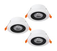 Luminaire encastrable CALONGE LED 3X4,8W en matière synthétique noir et blanc D100mm